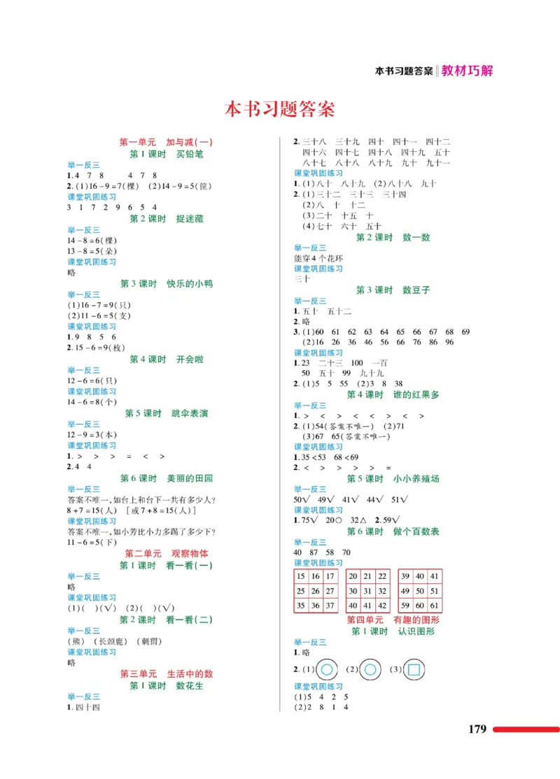 《巧学蛙教材巧解》数学1年级下册（BS）_一年级上下册资料_小学一年级学习资料-25年更新版_1-04、小学一年级数学下册_1-4-2、练习题、作业、试题、试卷_北师大版_电子册类