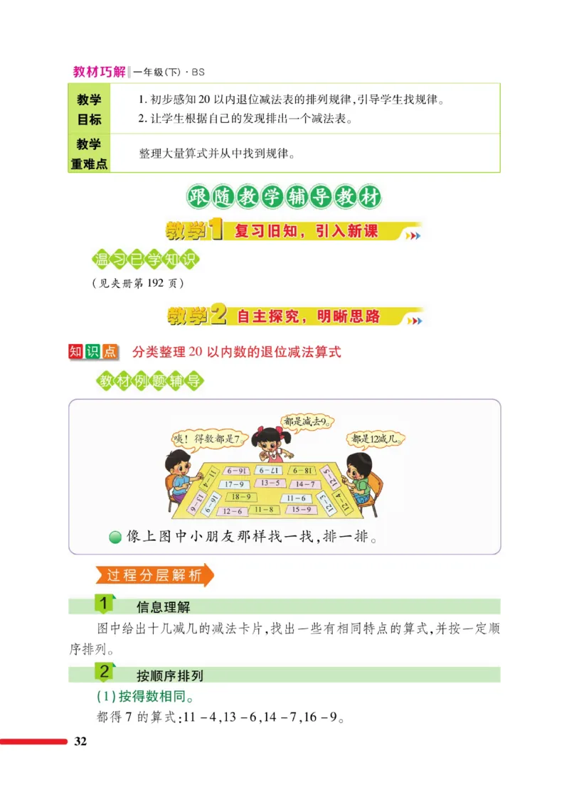 《巧学蛙教材巧解》数学1年级下册（BS）_一年级上下册资料_小学一年级学习资料-25年更新版_1-04、小学一年级数学下册_1-4-2、练习题、作业、试题、试卷_北师大版_电子册类