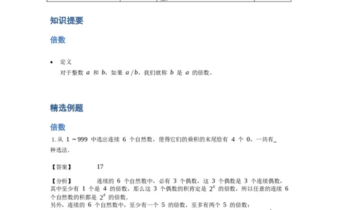 《数论》因数和倍数-倍数-5星题（含解析）全国通用版_小学数学母题大全一二三四五六年级上下册一题多解题母题解_《数论》因数和倍数-倍数（含解析）