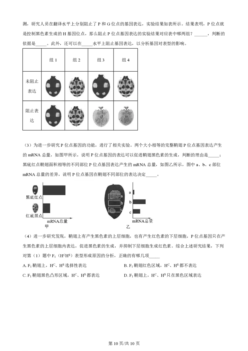 2024年高考生物试卷（浙江）（6月）（空白卷）_生物历年高考真题_新&middot;PDF版2008-2025&middot;高考生物真题_生物（按年份分类）2008-2025_2024&middot;高考生物真题