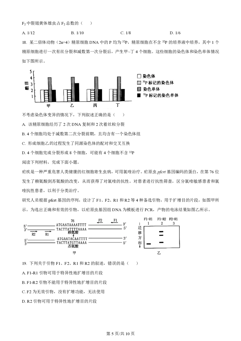 2024年高考生物试卷（浙江）（6月）（空白卷）_生物历年高考真题_新&middot;PDF版2008-2025&middot;高考生物真题_生物（按年份分类）2008-2025_2024&middot;高考生物真题