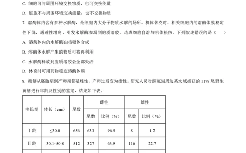 2024年高考生物试卷（浙江）（6月）（空白卷）_生物历年高考真题_新&middot;PDF版2008-2025&middot;高考生物真题_生物（按年份分类）2008-2025_2024&middot;高考生物真题