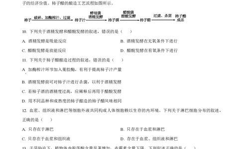 2024年高考生物试卷（浙江）（6月）（空白卷）_生物历年高考真题_新&middot;PDF版2008-2025&middot;高考生物真题_生物（按年份分类）2008-2025_2024&middot;高考生物真题
