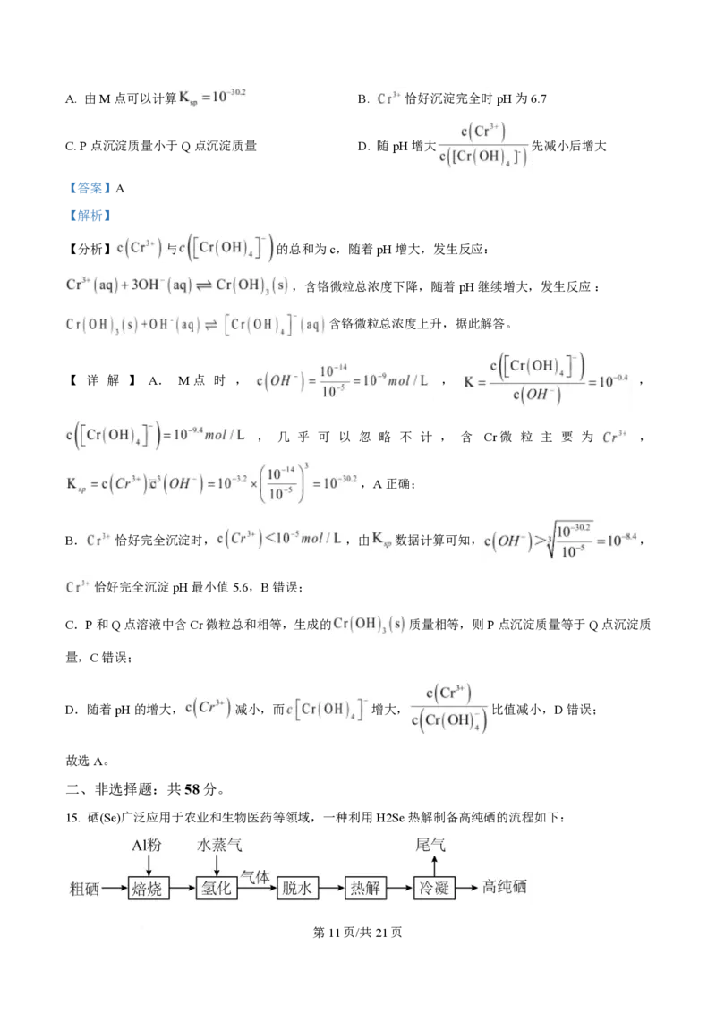 2025年高考化学试卷（重庆卷）（解析卷）_历年高考真题合集_化学历年高考真题_新&middot;PDF版2008-2025&middot;高考化学真题_化学（按年份分类）2008-2025_2025&middot;高考化学真题