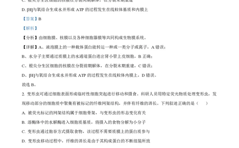 2024年高考生物试卷（安徽）（解析卷）_生物历年高考真题_新&middot;PDF版2008-2025&middot;高考生物真题_生物（按年份分类）2008-2025_2024&middot;高考生物真题