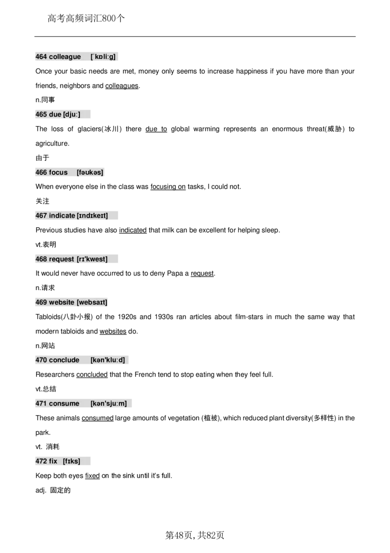 英语08高考英语800个高频词_S054高中英语备考必备学习资料包