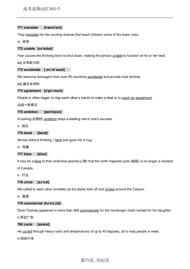 英语08高考英语800个高频词_S054高中英语备考必备学习资料包