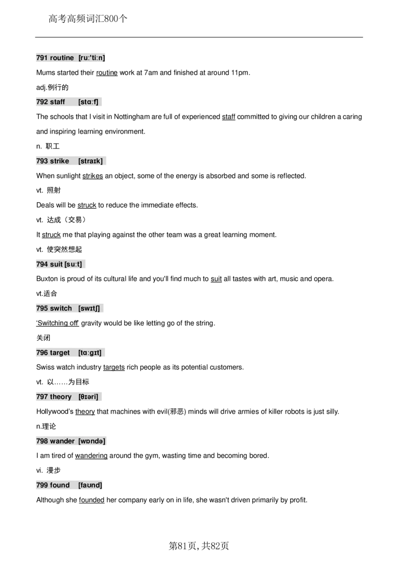 英语08高考英语800个高频词_S054高中英语备考必备学习资料包