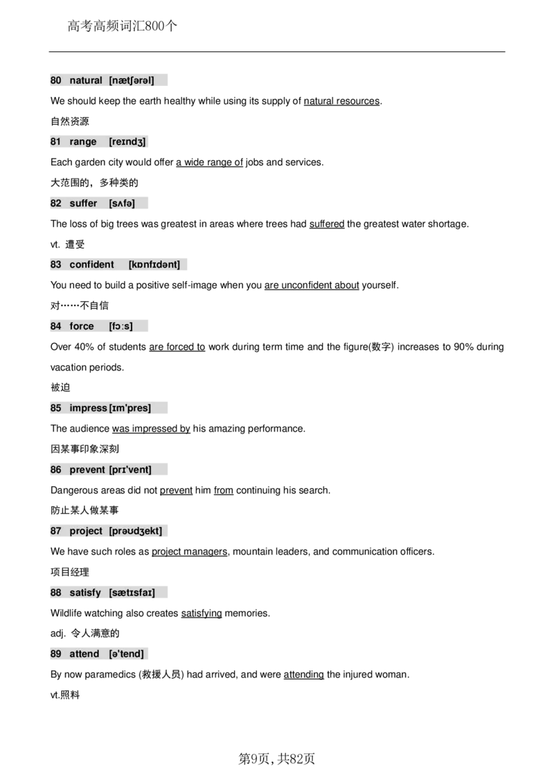英语08高考英语800个高频词_S054高中英语备考必备学习资料包