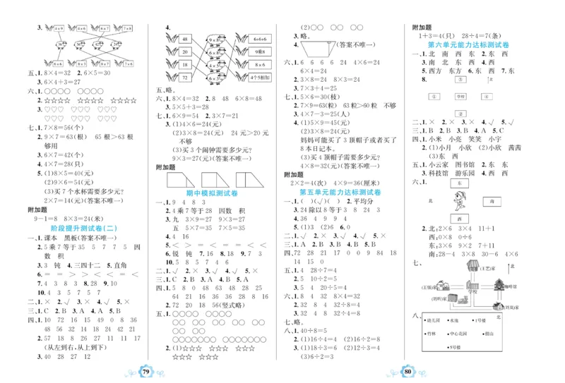 《学霸一卷通》数学2年级上册（63QD）_二年级上下册资料_小学二年级学习资料-25年更新版_2-03、小学二年级数学上册_2-3-2、练习题、作业、试题、试卷_青岛63版_电子册类