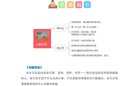 第七单元写话：儿童生活（技法+范文+素材）（统编版）_一年级语文上册（统编版）_单元写作能力提升_老课标