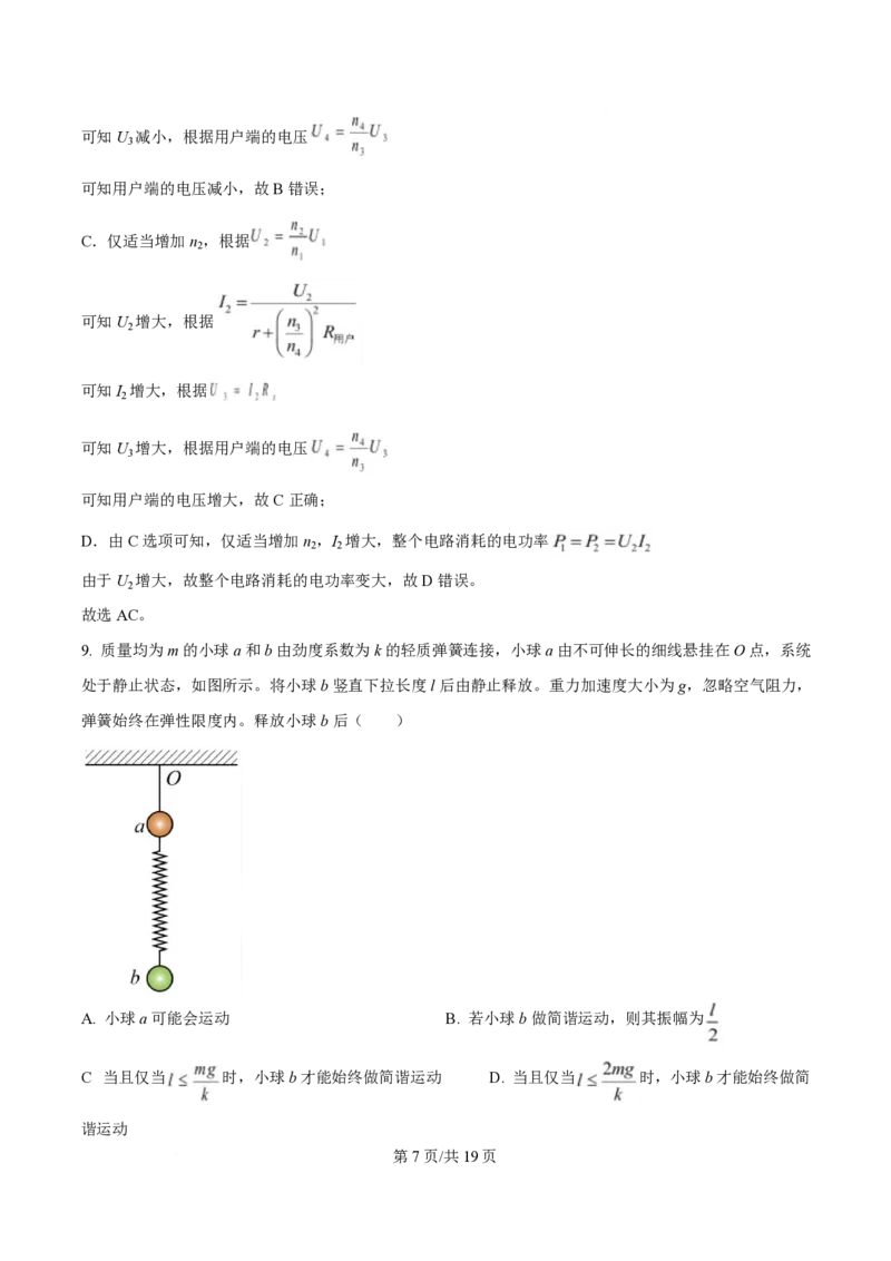 2025年高考物理试卷（湖北卷）（解析卷）_物理历年高考真题_新&middot;PDF版2008-2025&middot;高考物理真题_物理（按年份分类）2008-2025_2025&middot;高考物理真题