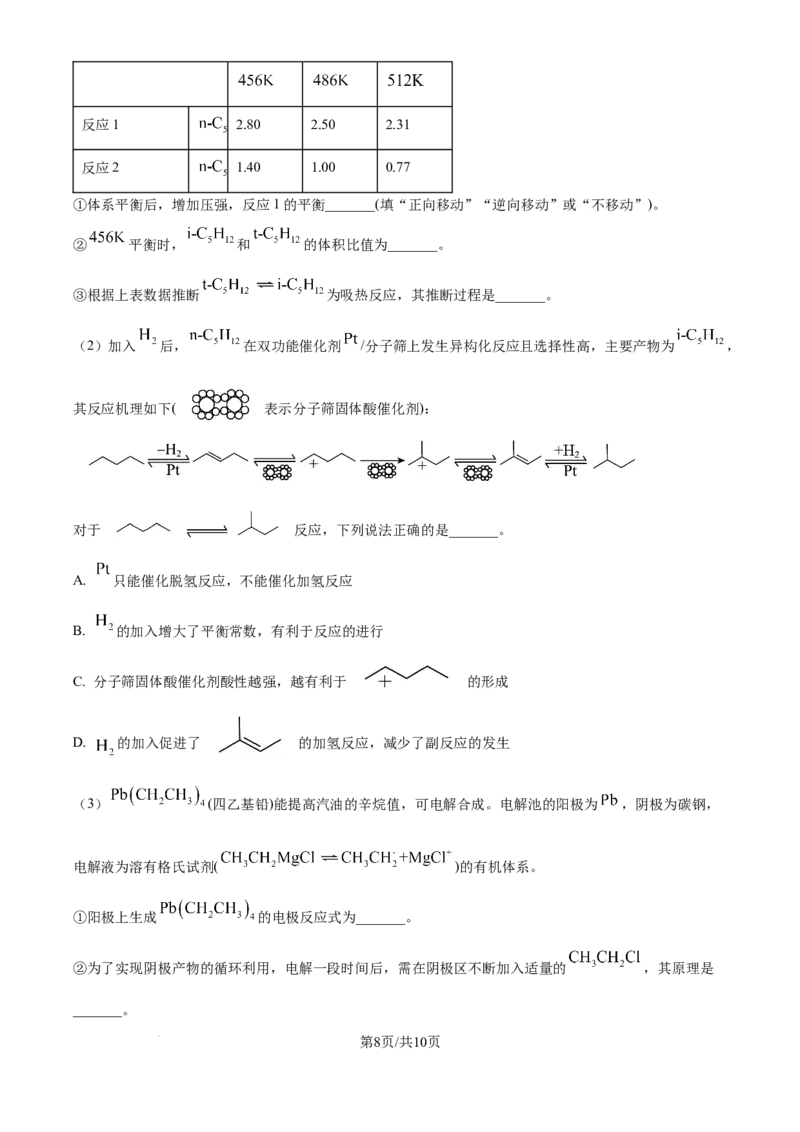 2024年高考化学试卷（重庆）（空白卷）_历年高考真题合集_化学历年高考真题_新&middot;Word版2008-2025&middot;高考化学真题_化学（按年份分类）2008-2025_2024&middot;高考化学真题