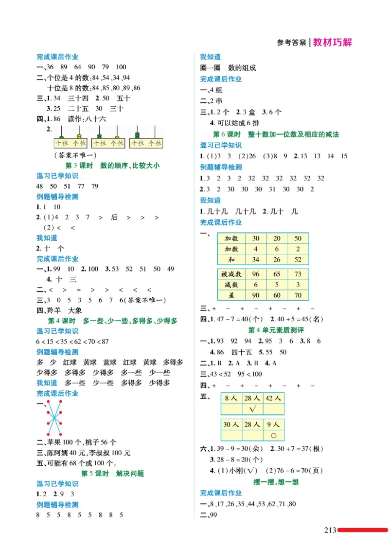 《教材巧解》预习与练习-数学1年级下册（RJ）_一年级上下册资料_小学一年级学习资料-25年更新版_1-04、小学一年级数学下册_1-4-2、练习题、作业、试题、试卷_人教版_电子册