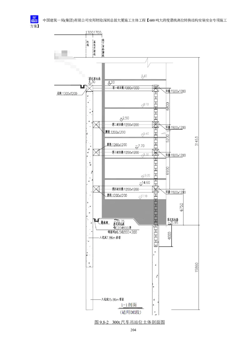 安邦财险深圳总部大厦施工主体工程600吨大跨度悬挑高位转换结构安装安全专项施工方案_2021-2023年优秀施组方案_施工方案_1-钢结构安装专项施工方案正文