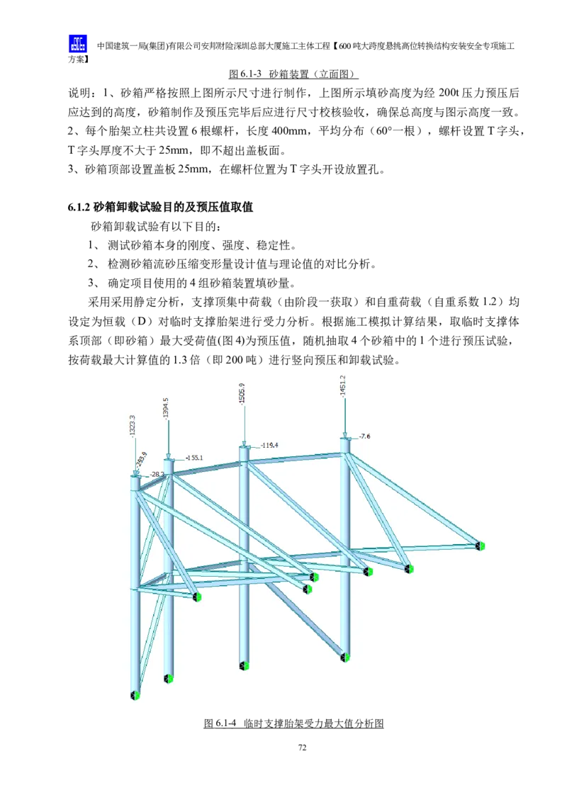 安邦财险深圳总部大厦施工主体工程600吨大跨度悬挑高位转换结构安装安全专项施工方案_2021-2023年优秀施组方案_施工方案_1-钢结构安装专项施工方案正文