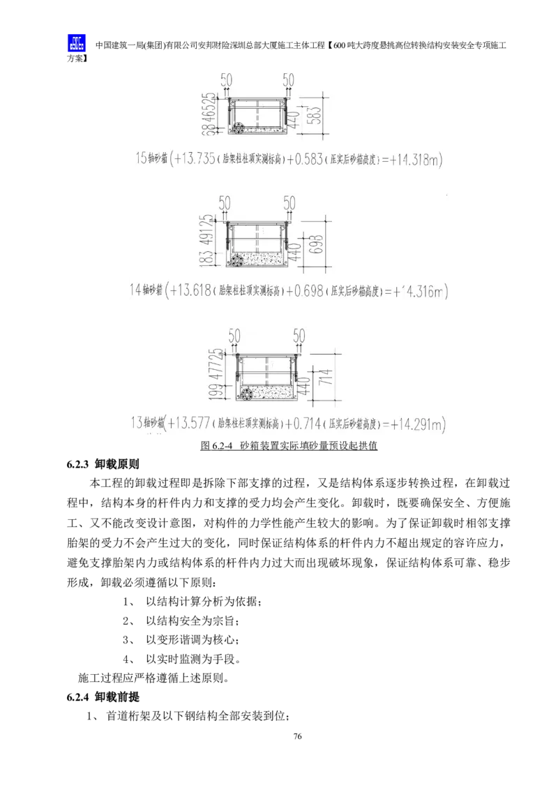 安邦财险深圳总部大厦施工主体工程600吨大跨度悬挑高位转换结构安装安全专项施工方案_2021-2023年优秀施组方案_施工方案_1-钢结构安装专项施工方案正文