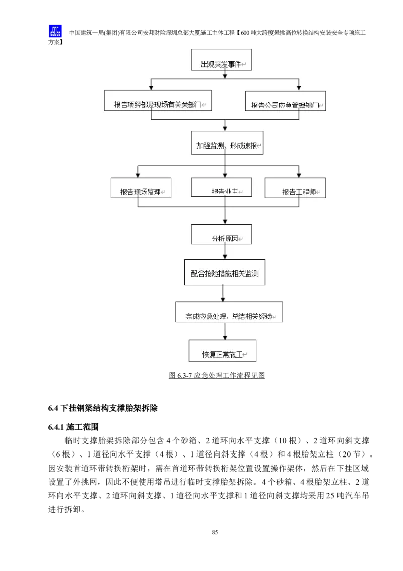安邦财险深圳总部大厦施工主体工程600吨大跨度悬挑高位转换结构安装安全专项施工方案_2021-2023年优秀施组方案_施工方案_1-钢结构安装专项施工方案正文