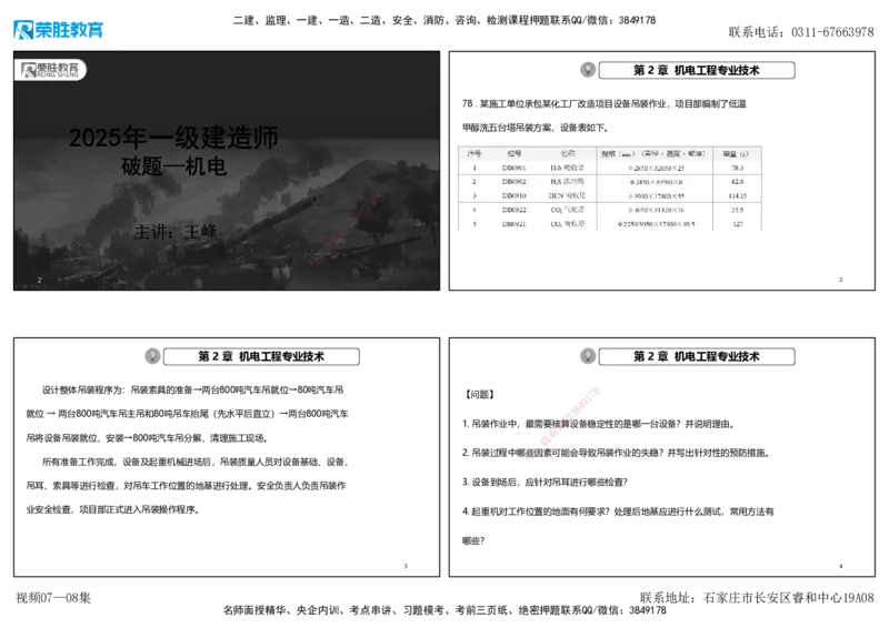 视频07&mdash;08集破题机电篇第78&mdash;93题（可打印版）_2026年一级建造师_2026年一建机电_2025年一建机电SVIP_03-习题精析✿实战特训✿模考通关_16-机电《破题提分班》王峰RS推荐_3