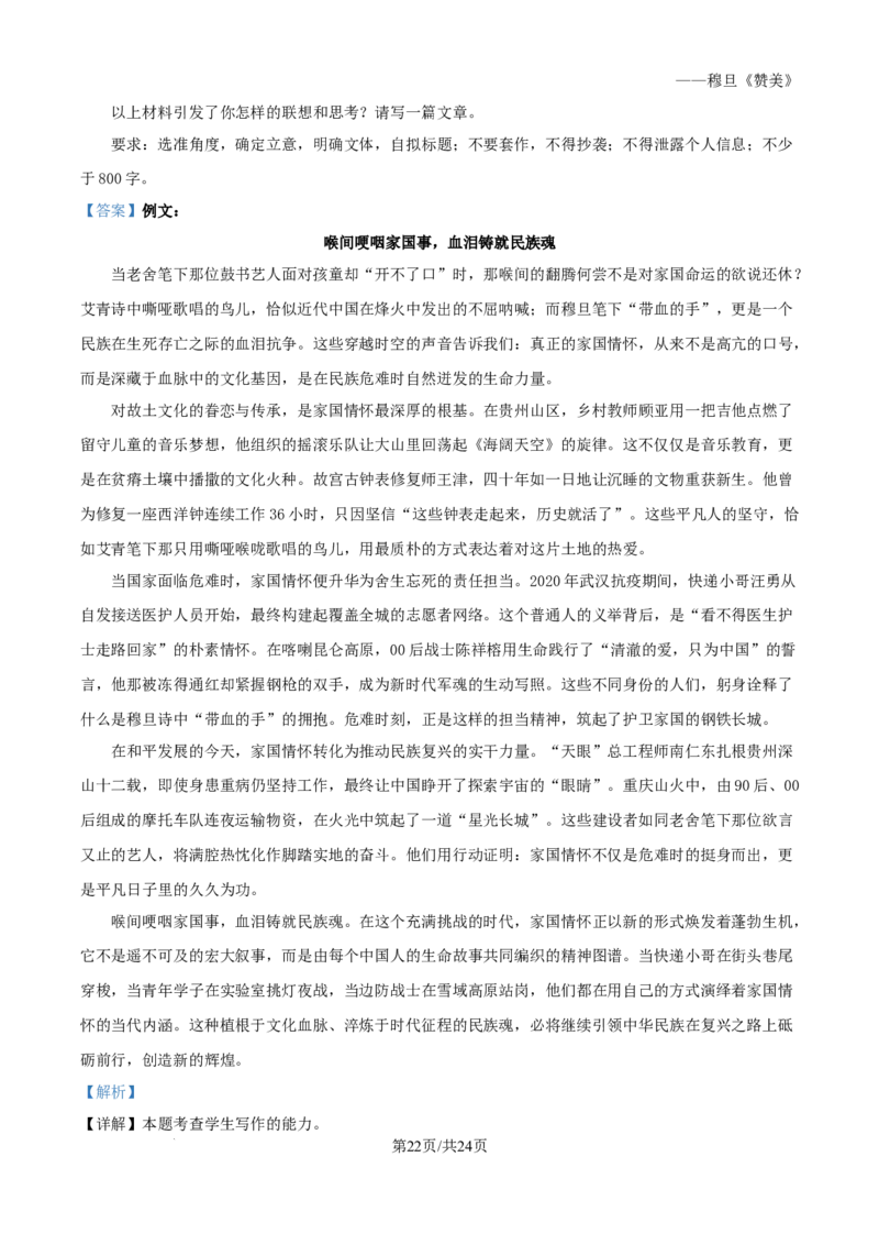 2025年高考语文试卷（全国Ⅰ卷）（解析卷）_语文历年高考真题_新&middot;Word版2008-2025&middot;高考语文真题_语文（按年份分类）2008-2025_2025&middot;语文高考真题