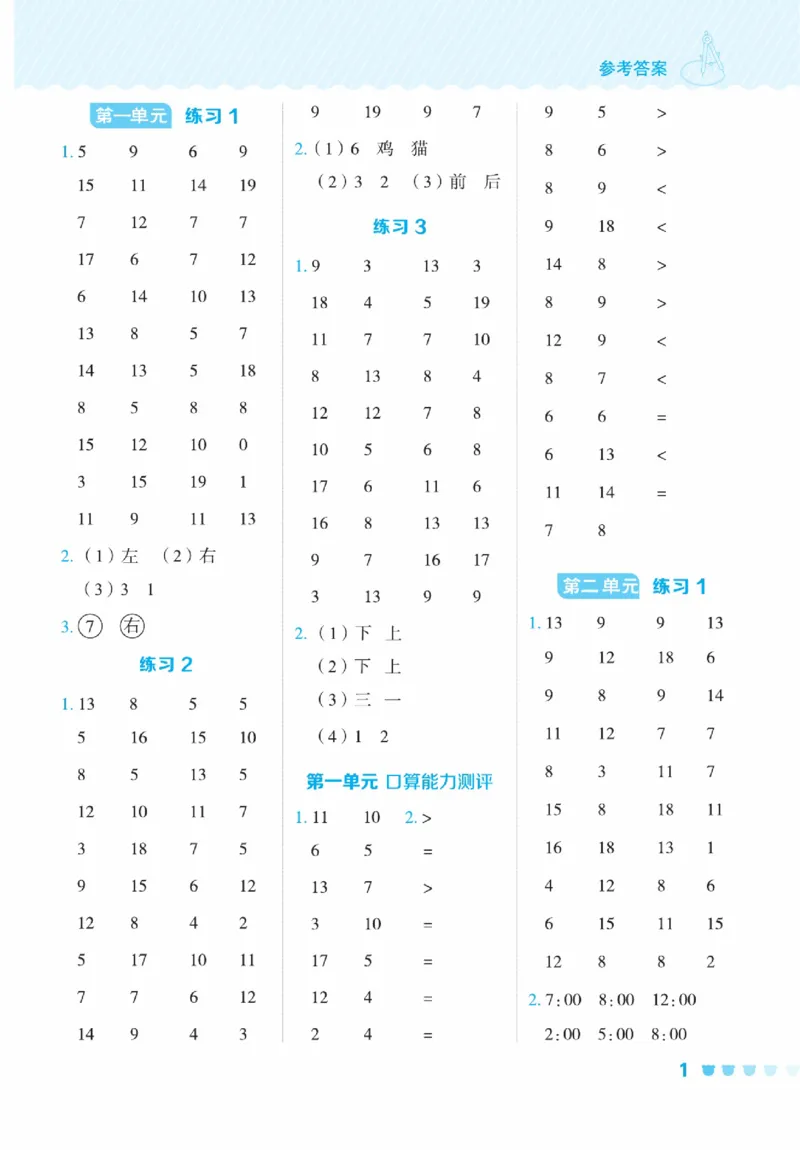 《星级口算天天练》数学1年级下册（JJ）_一年级上下册资料_小学一年级学习资料-25年更新版_1-04、小学一年级数学下册_1-4-2、练习题、作业、试题、试卷_冀教版_电子册类