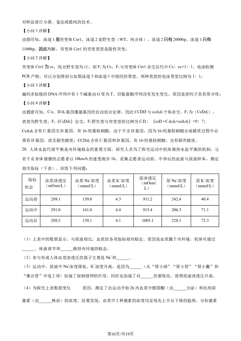 2024年高考生物试卷（江西）（解析卷）_生物历年高考真题_新&middot;Word版2008-2025&middot;高考生物真题_生物（按年份分类）2008-2025_2024&middot;高考生物真题