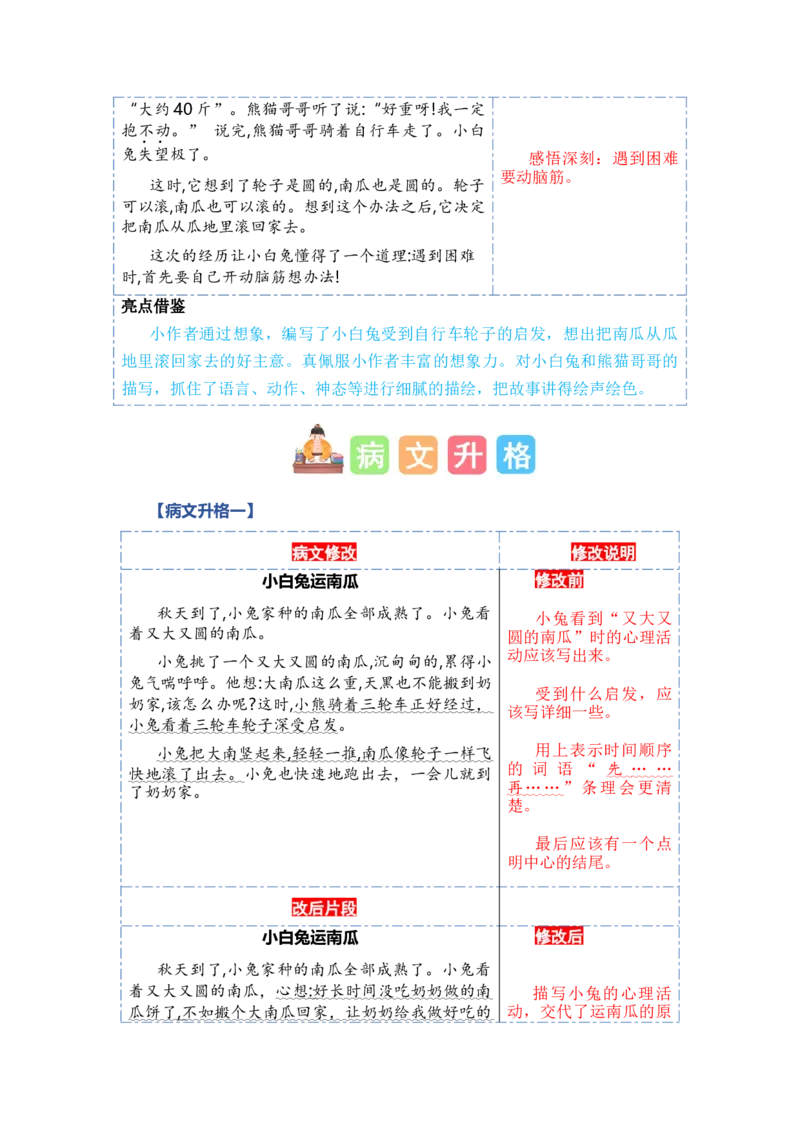 第八单元写话：我会想办法（范文点评）-（统编版&middot;2024秋）_一年级语文上册（统编版）_单元写作能力提升_2024新课标
