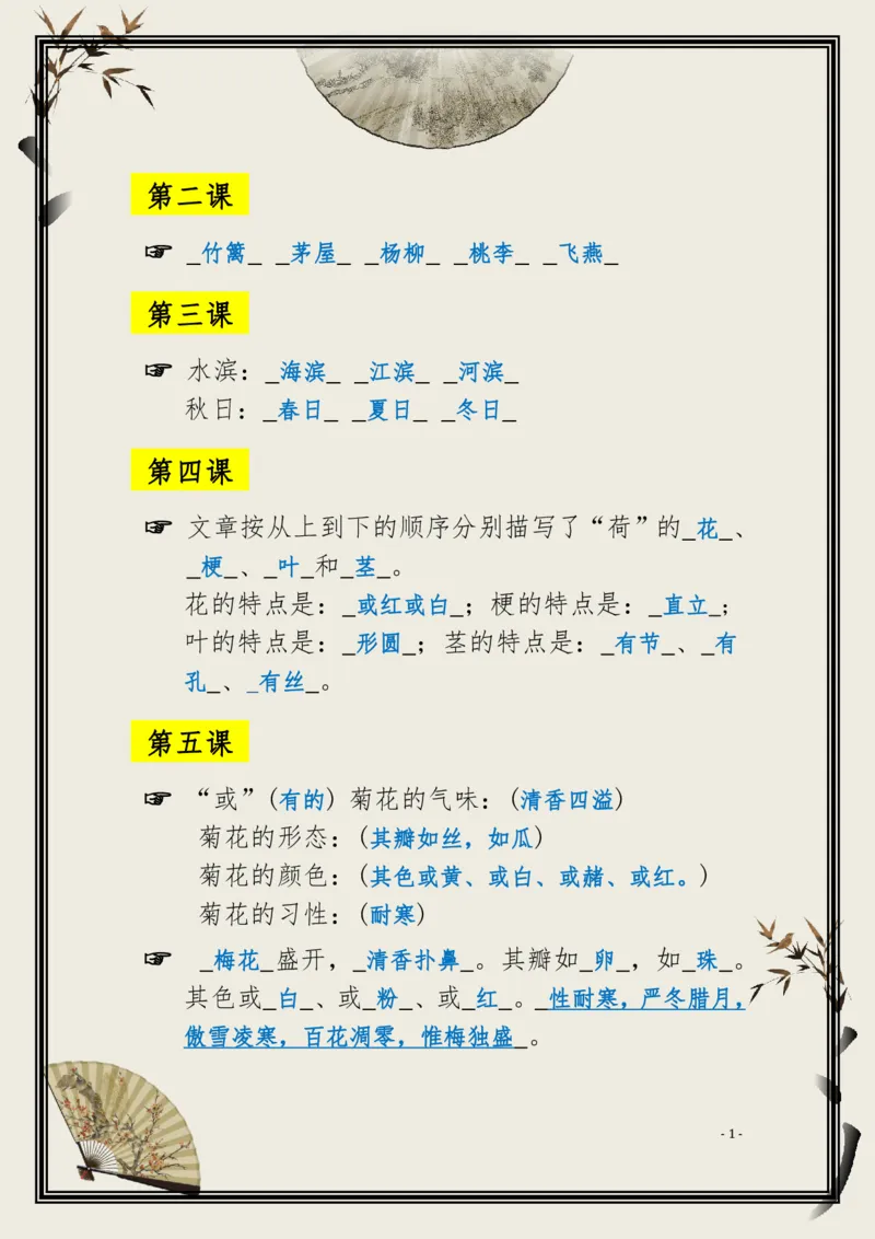 《小古文100篇》知识拓展&middot;日积月累（上册）(答案版)_一年级上下册资料_小学一年级学习资料-25年更新版_1-00、幼小衔接_幼小衔接国学启蒙篇
