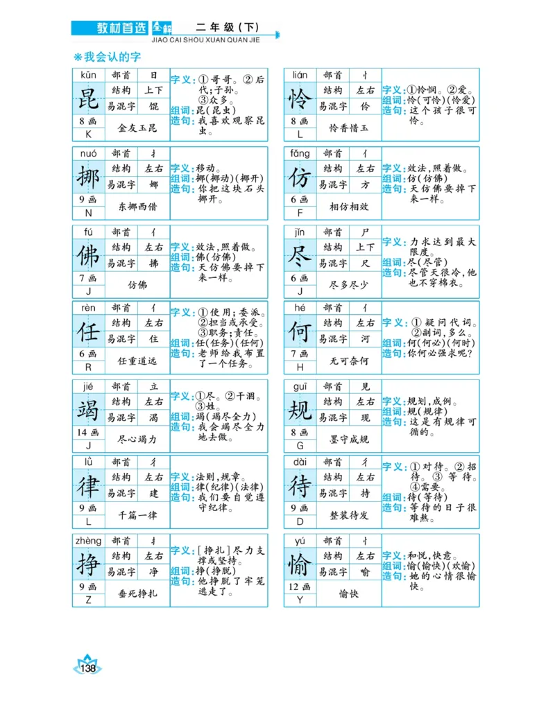 《教材首选全解》语文2年级下册（RJ）_二年级上下册资料_小学二年级学习资料-25年更新版_2-02、小学二年级语文下册_2-2-2、练习题、作业、试题、试卷_电子册类_教材解读