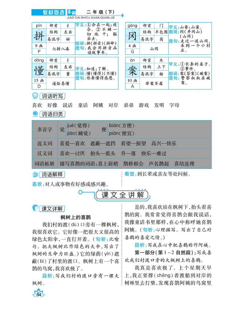 《教材首选全解》语文2年级下册（RJ）_二年级上下册资料_小学二年级学习资料-25年更新版_2-02、小学二年级语文下册_2-2-2、练习题、作业、试题、试卷_电子册类_教材解读