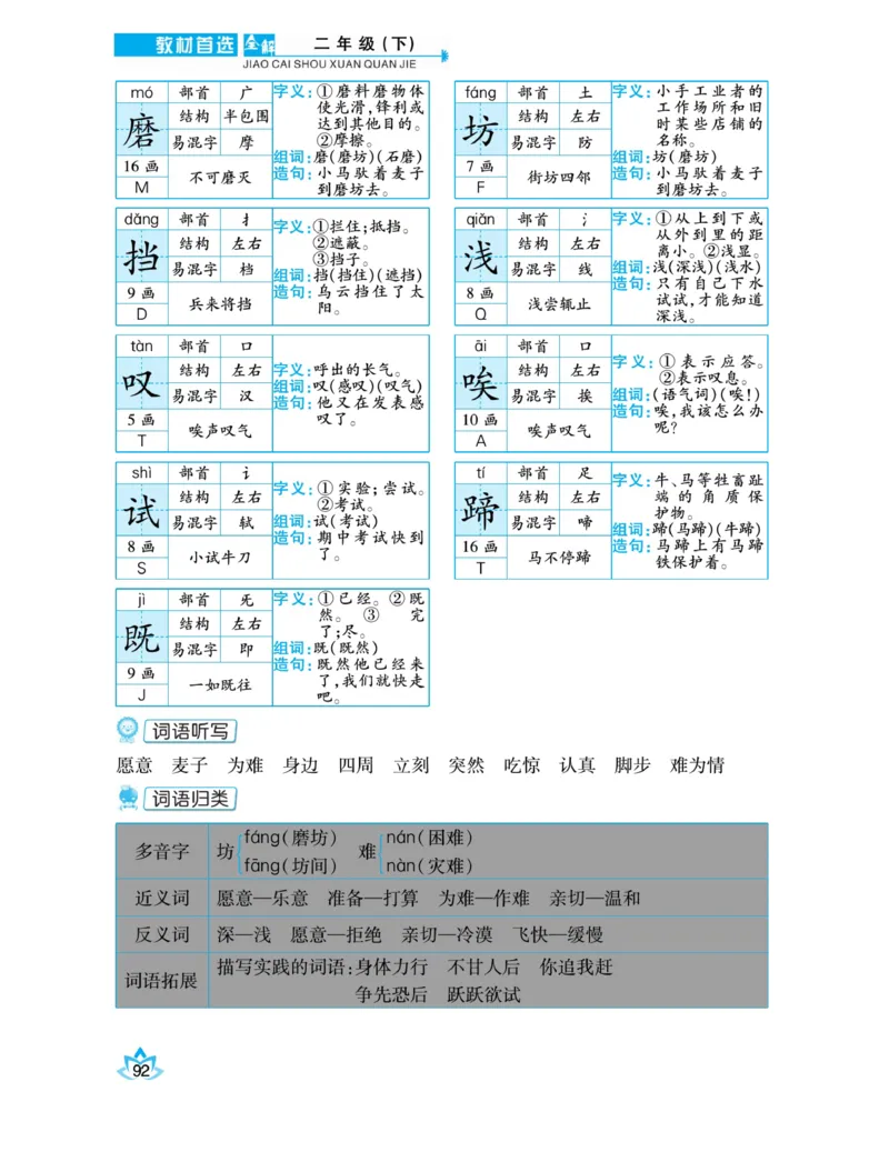 《教材首选全解》语文2年级下册（RJ）_二年级上下册资料_小学二年级学习资料-25年更新版_2-02、小学二年级语文下册_2-2-2、练习题、作业、试题、试卷_电子册类_教材解读