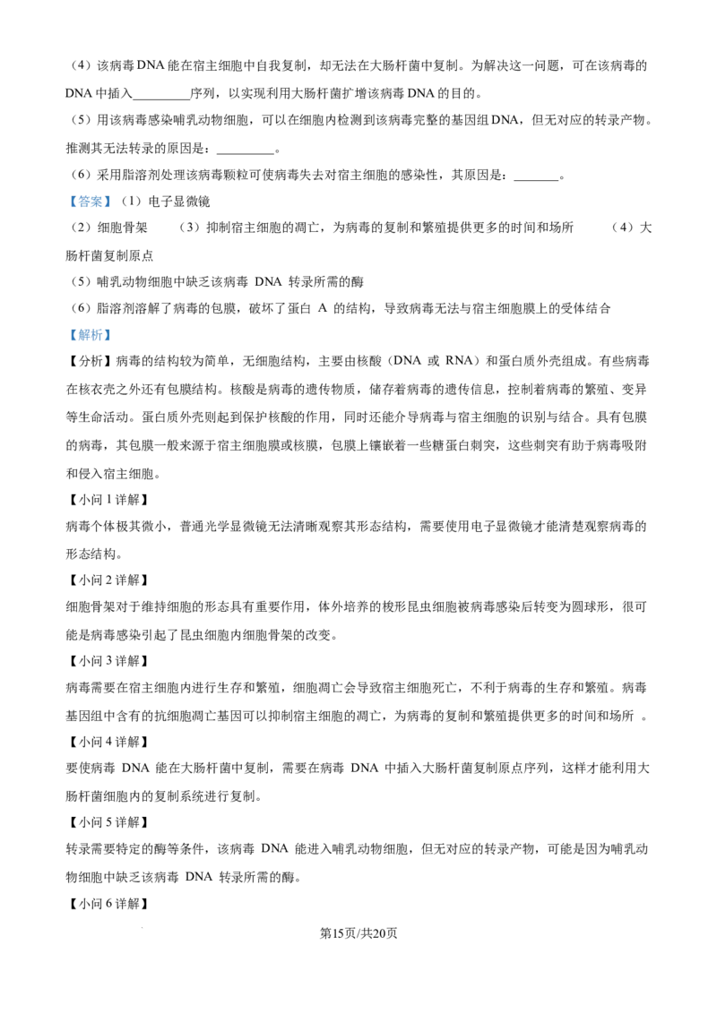 2025年高考生物试卷（湖北卷）（解析卷）_生物历年高考真题_新&middot;Word版2008-2025&middot;高考生物真题_生物（按年份分类）2008-2025_2025&middot;高考生物真题