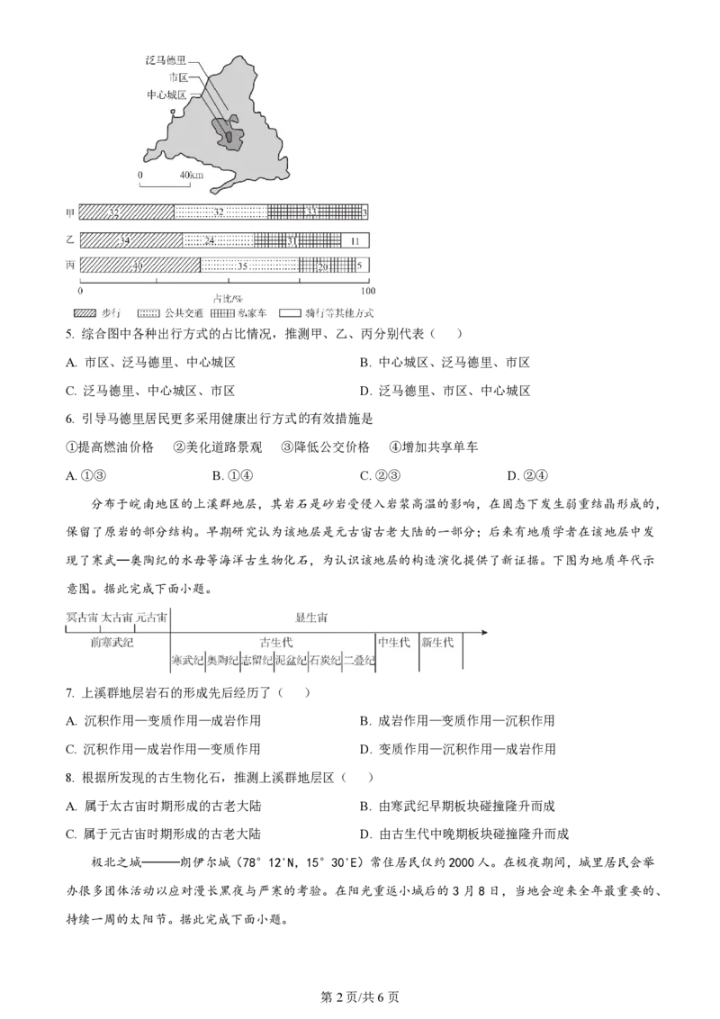 2024年高考地理试卷（广西）（空白卷）_地理历年高考真题_新&middot;PDF版2008-2025&middot;高考地理真题_地理（按年份分类）2008-2025_2024&middot;地理高考真题
