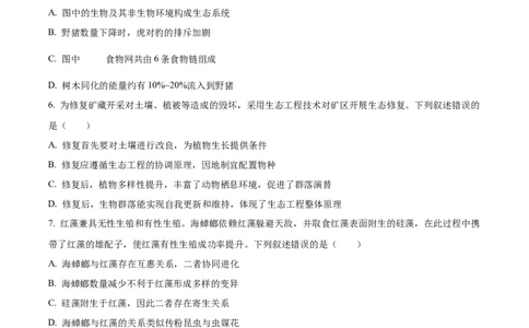 2025年高考生物试卷（黑吉辽蒙卷）（空白卷）_生物历年高考真题_新&middot;Word版2008-2025&middot;高考生物真题_生物（按年份分类）2008-2025_2025&middot;高考生物真题