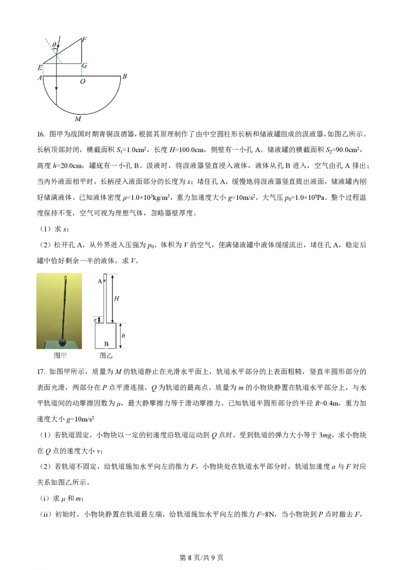 2024年高考物理试卷（山东）（空白卷）_物理历年高考真题_新&middot;PDF版2008-2025&middot;高考物理真题_物理（按年份分类）2008-2025_2024&middot;高考物理真题