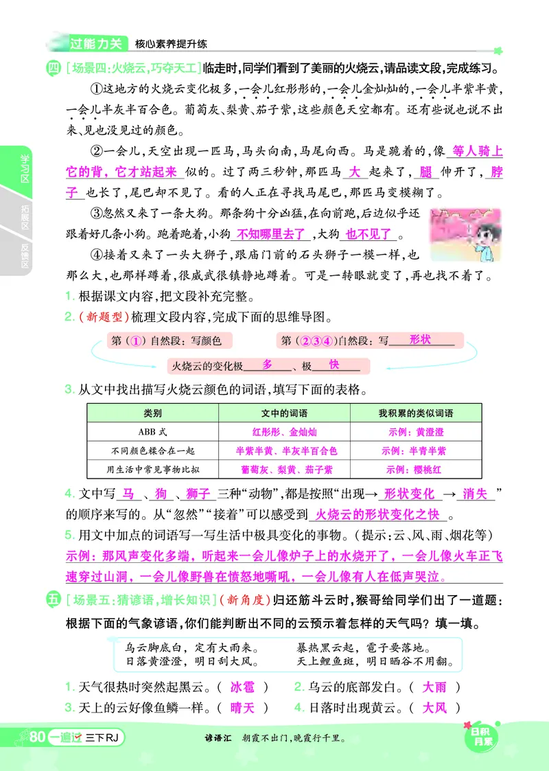 《一遍过》课时-24春语文3年级下册（RJ）_三年级上下册资料_小学三年级学习资料-25年更新版_3-02、小学三年级语文下册_3-2-2、练习题、作业、试题、试卷_电子册类