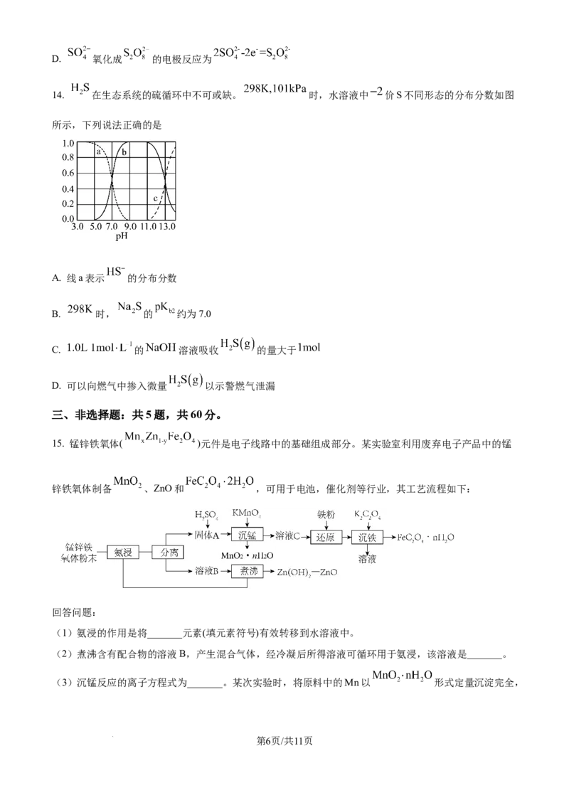 2024年高考化学试卷（海南）（空白卷）_历年高考真题合集_化学历年高考真题_新&middot;Word版2008-2025&middot;高考化学真题_化学（按年份分类）2008-2025_2024&middot;高考化学真题