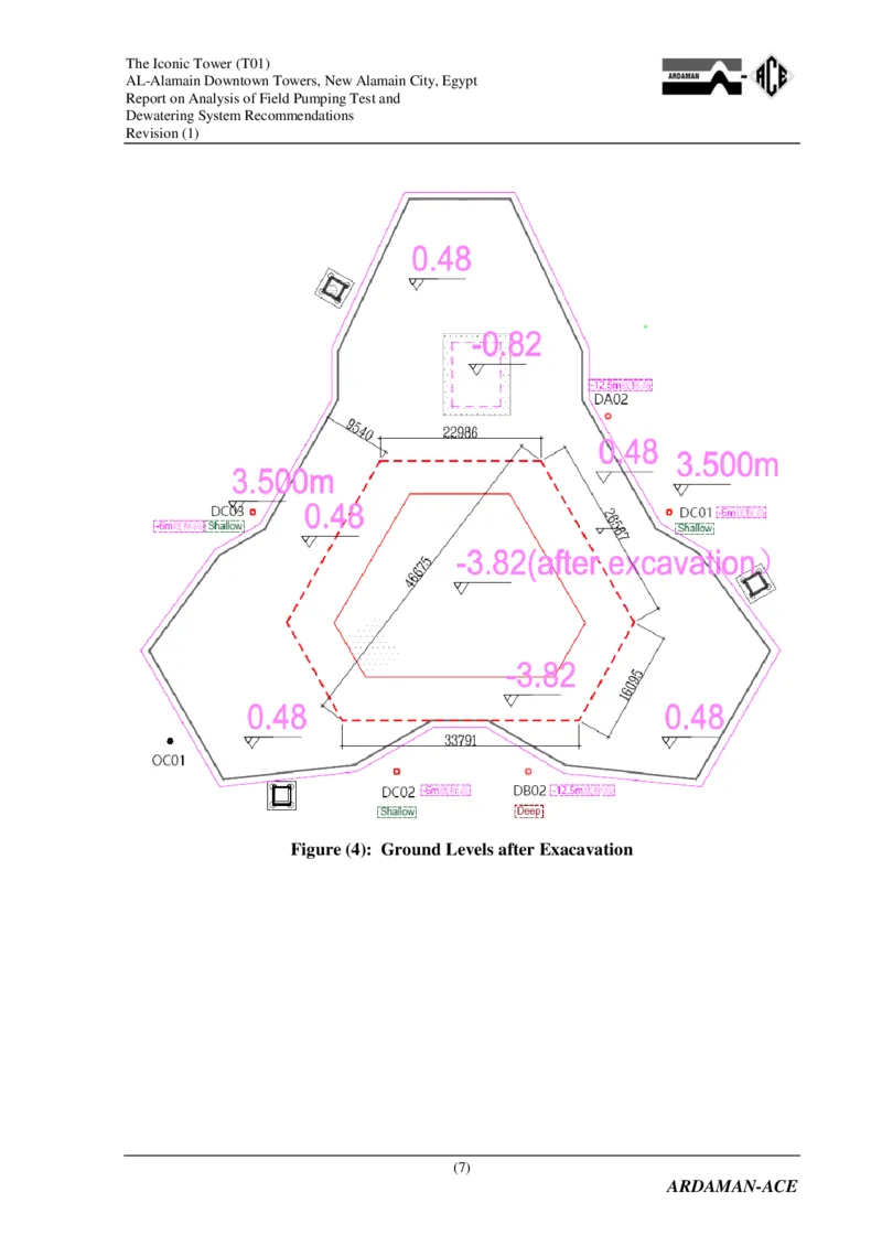 附件2：AlamainTowersT01-ReportonAnalysisofPumpingandDewateringSystemRecommendations（降水设计）_2021-2023年优秀施组方案_施工方案_埃及阿拉曼标志塔项目-基坑土方开挖及降水工程专项施工方案