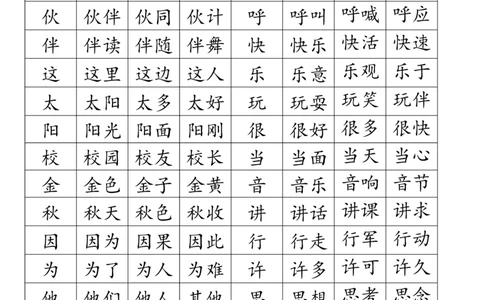 新人教版小学一年级语文下册生字扩词_一年级语文下册（统编版）_老课标资料_一下语文含教学视频_第一套_009-试题试卷word版可下载打印_部编一年级期末复习和试卷