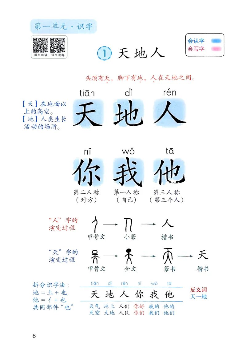 25秋一年级上册语文课堂笔记119页_2025秋《课堂笔记预习课》语文1-6