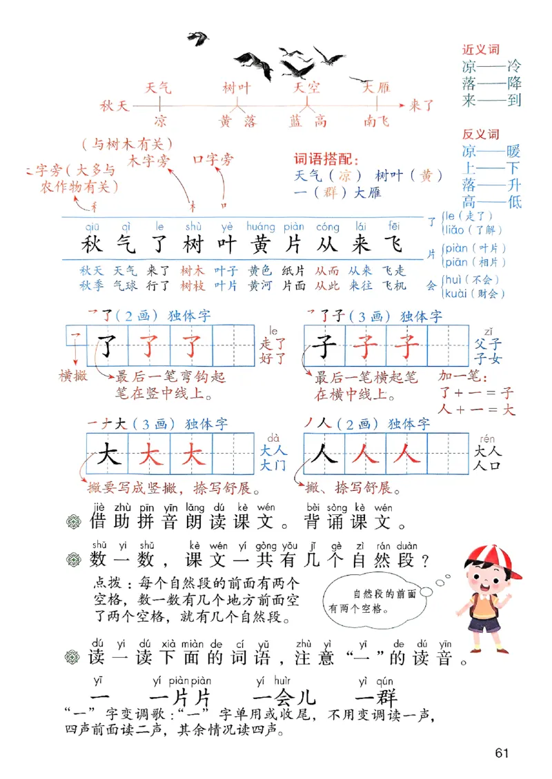 25秋一年级上册语文课堂笔记119页_2025秋《课堂笔记预习课》语文1-6