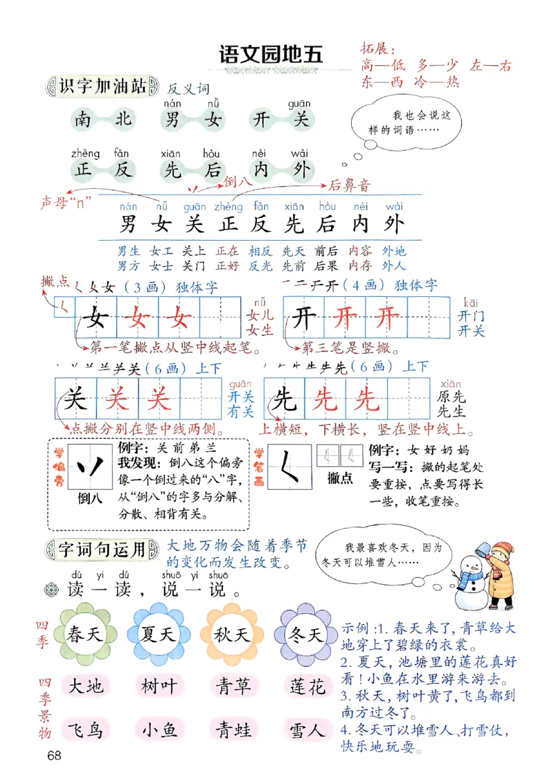 25秋一年级上册语文课堂笔记119页_2025秋《课堂笔记预习课》语文1-6