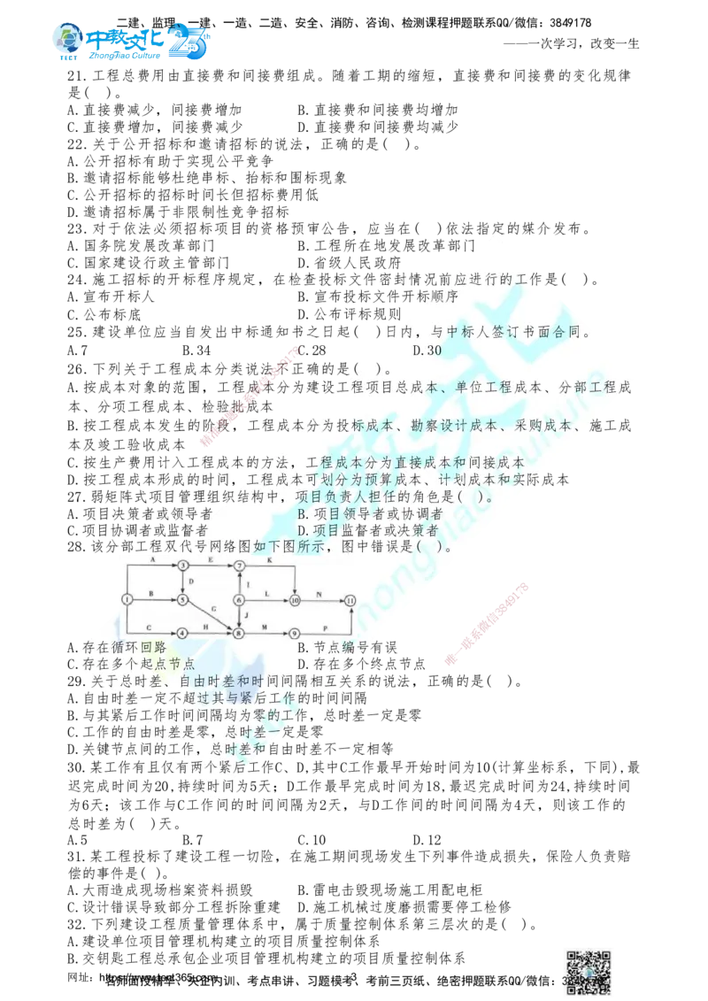 05.2025年一建《管理》集训C卷题目_2026年一级建造师_2026年一建管理_2025年一建管理SVIP_04-冲刺串讲✿考点强化✿小灶集训_47-管理《名师集训班》闫教授ZJ_课程讲义