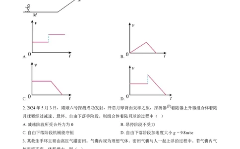 2024年高考物理试卷（重庆）（空白卷）_物理历年高考真题_新&middot;PDF版2008-2025&middot;高考物理真题_物理（按年份分类）2008-2025_2024&middot;高考物理真题