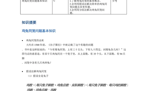 《应用题》经典鸡兔同笼问题基本知识-2星题（含解析）全国通用版_小学数学母题大全一二三四五六年级上下册一题多解题母题解_《经典应用题》（含详解）