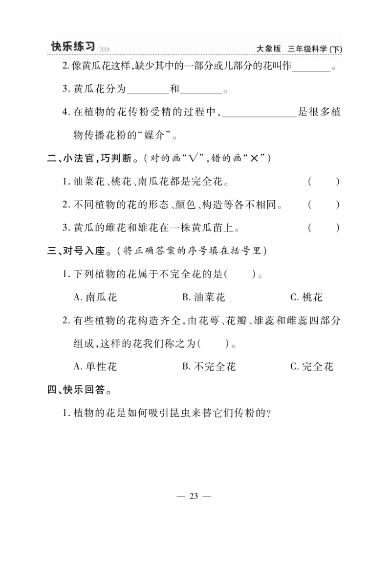 《快乐练习》科学3年级下册（大象版）_三年级上下册资料_小学三年级学习资料-25年更新版_3-10、小学三年级科学下册_大象版_电子册类
