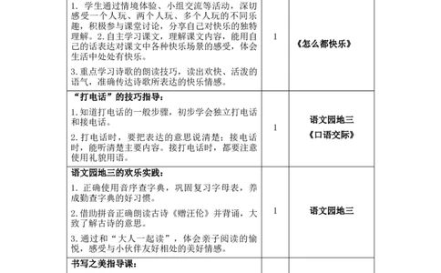 第三单元（教学计划）-（统编版.2024）_一年级语文下册（统编版）_大单元教学课件+教学设计+作业设计+教学计划