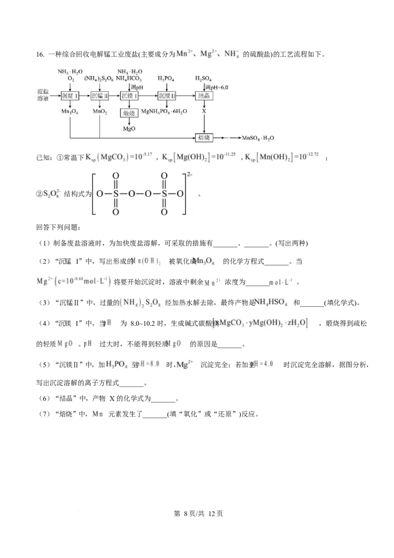 2025年高考化学试卷（陕晋青宁卷）（空白卷）_历年高考真题合集_化学历年高考真题_新&middot;Word版2008-2025&middot;高考化学真题_化学（按年份分类）2008-2025_2025&middot;高考化学真题