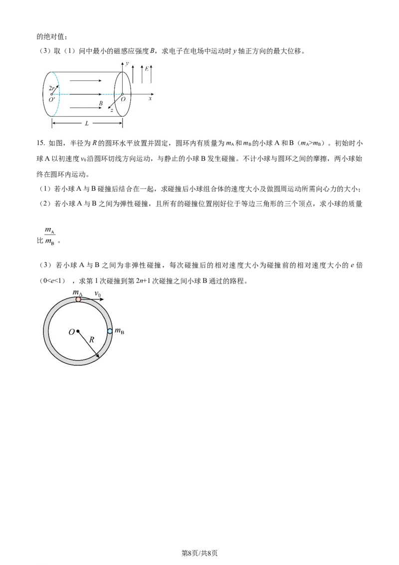 2024年高考物理试卷（湖南）（空白卷）_物理历年高考真题_新&middot;Word版2008-2025&middot;高考物理真题_物理（按年份分类）2008-2025_2024&middot;高考物理真题