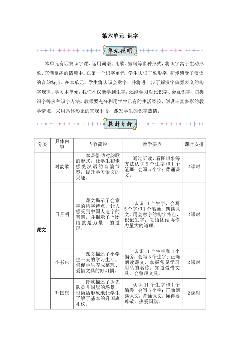 识字5对韵歌（教案）_一年级语文上册（统编版）_全套教学资源_课件教案2_语文1年级上册Word版教案